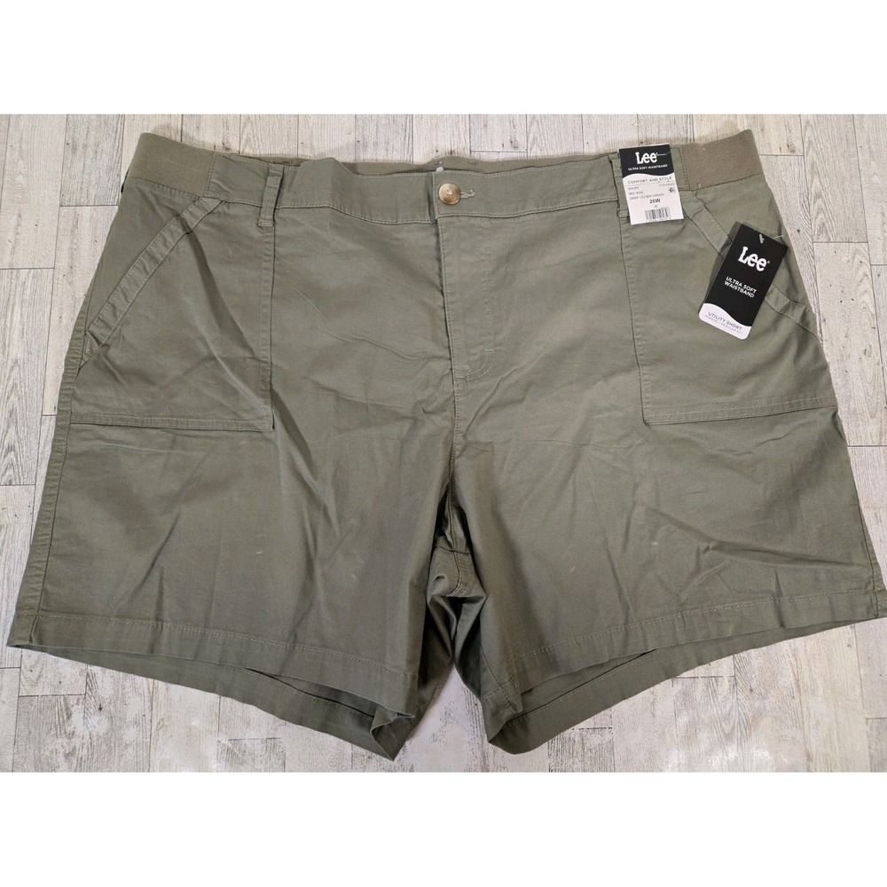 Lee Womens Shorts 26 W Lichen Green Ultra Soft Waistband Mid Rise NEW